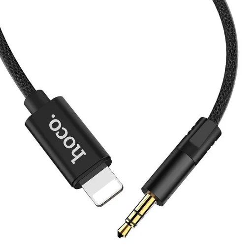 HOCO kábel AUX Jack 3.5 mm Lightning UPA13 fekete - 1