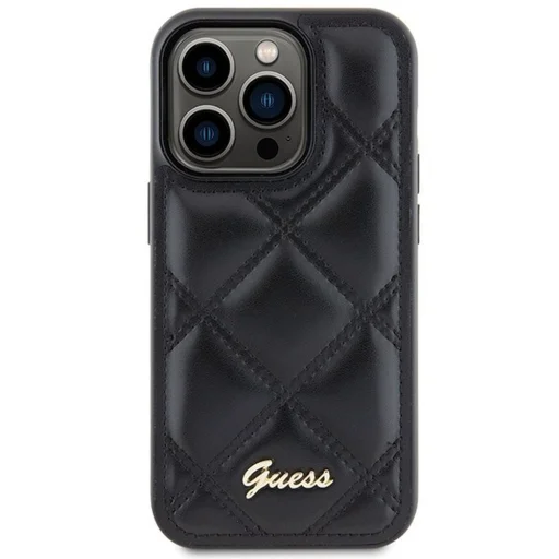 GUESS tok iPhone 15 Pro Max GUHCP15XPSQSQSK (Quilted Metal Logo) fekete tok - 2