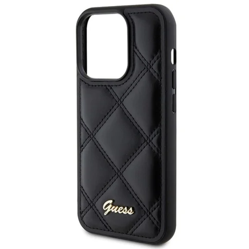 GUESS tok iPhone 15 Pro Max GUHCP15XPSQSQSK (Quilted Metal Logo) fekete tok - 5