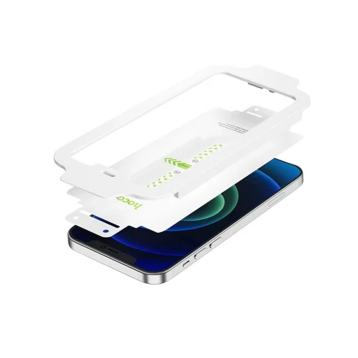 HOCO edzett üveg szett alumínium-dioxidos Könnyű Ragadás HD TELJES RAGASZTÁS iPhone 12 Pro Max-hoz (2 DB) A22 üvegfólia - 4