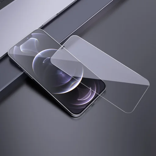 HOCO edzett üveg szett alumínium-dioxidos Könnyű Ragadás HD TELJES RAGASZTÁS iPhone 12 Pro Max-hoz (2 DB) A22 üvegfólia - 8