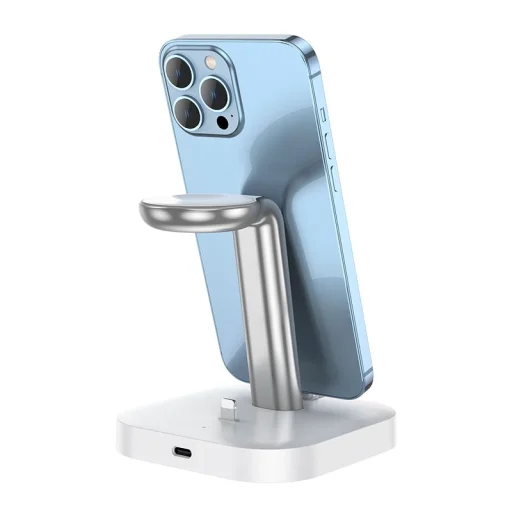 HOCO vezeték nélküli töltőállomás 3 az 1-ben CW43 fehér - 2