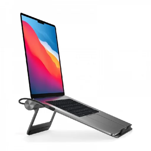 WiWU - Alumínium Laptop Állvány Dockoló Állomással (USB-C2+USB3.02+SD/TF+RJ45+HDMI (4k30Hz)) - 7