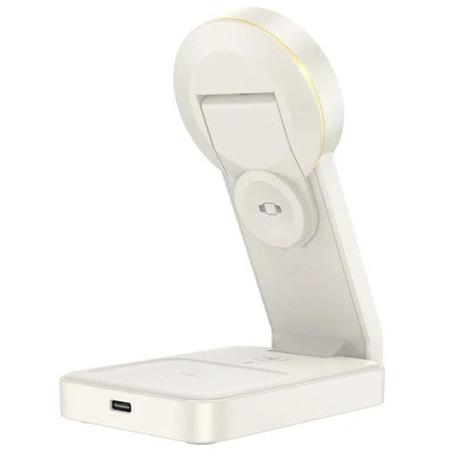 HOCO vezeték nélküli töltőállomás 3in1 kompatibilis MagSafe 15W CQ3 fehér - 2