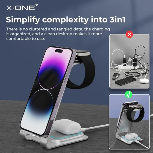 Vezeték nélküli töltőállvány X-ONE 3 az 1-ben 22W - 5