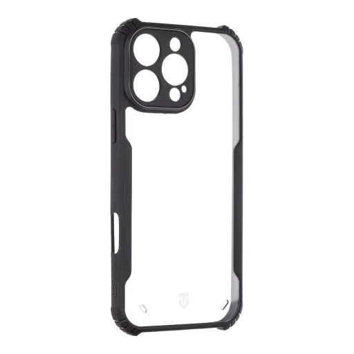 Taktické Quantum Stealth puzdro pre Apple iPhone 16 Pro Max Priehľadné/Čierne - 2