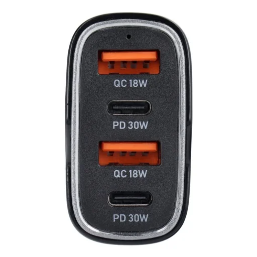 Autós töltő 2 x USB A + 2 x Type C PD QC3.0 6A 66W CC53-2A2C fekete - 2