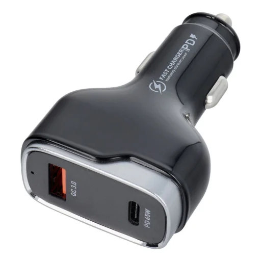 Autós töltő USB A + Type C PD QC3.0 3A 83W CC53-1A1C fekete - 1