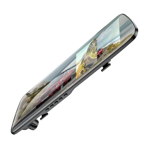 HOCO autós kamera tükörhöz, 4,5" képernyővel + hátsó kamera 1080P/30fps DV4 fekete - 3