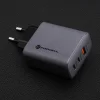 FORCELL F-ENERGY GaN VT-42B utazó töltő 2 x Type C + USB A PD QC4.0 4A 65W szürke thumbnail
