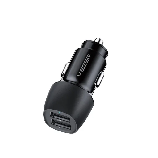 VEGER autós töltő 2 x USB A 3,4A 17W CC316-2A fekete - 1