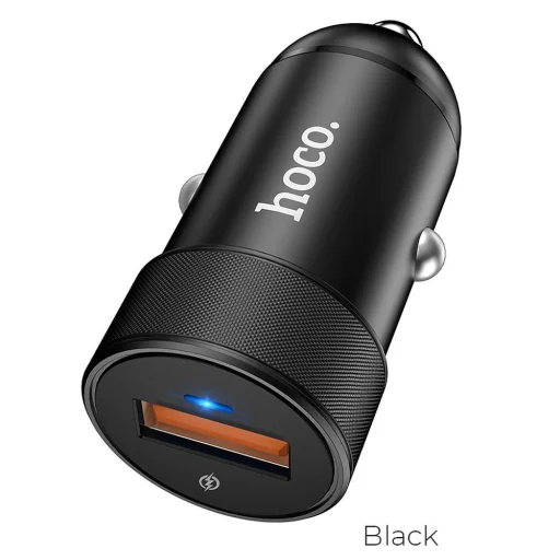 HOCO autós töltő USB A QC3.0 4A 18W Z32A fekete - 1