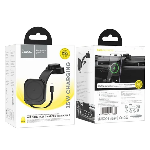HOCO mágneses autós tartó autó konzulhoz kompatibilis MagSafe HW24 fekete - 9