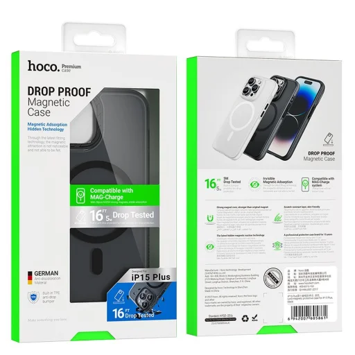 HOCO tok kompatibilis MagSafe AS2-vel IPHONE 15 Plus fekete - 6