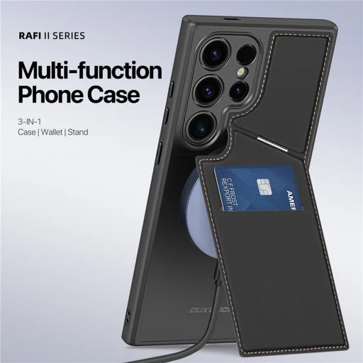 DUX DUCIS RAFI II MAG állványos fliptok MagSafe kompatibilis SAMSUNG S24 Ultra fekete tok - 12