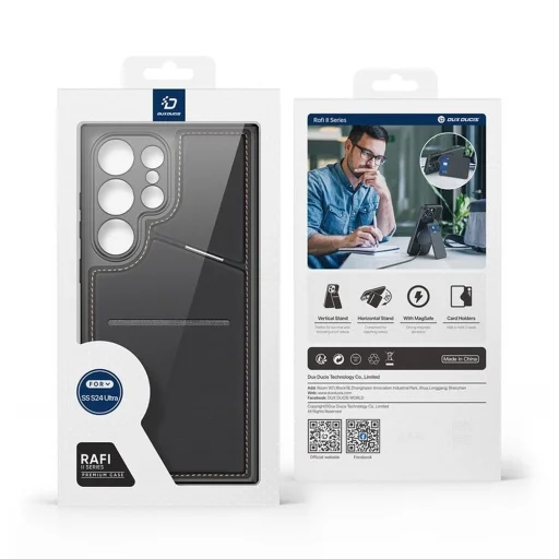 DUX DUCIS RAFI II MAG állványos fliptok MagSafe kompatibilis SAMSUNG S24 Ultra fekete tok - 13