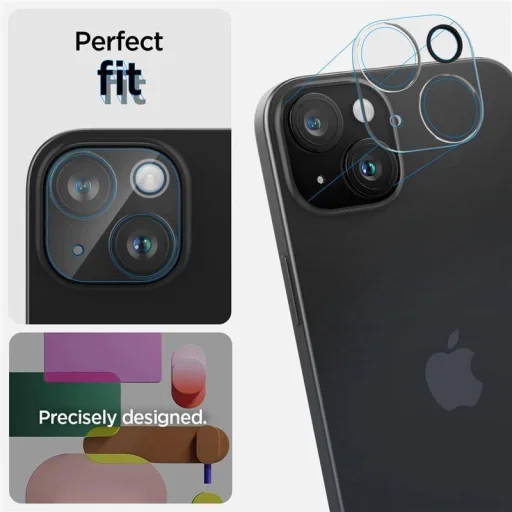 Spigen Optik.tR Ochrana fotoaparátu pre iPhone 15 / 15 Plus - číre 2 ks (tvrdené sklo) - 9