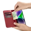 iCarer Wallet tok 2in1 iPhone 14 Plus Anti-RFID bőr fliptok Piros (WMI14220727-RD) thumbnail