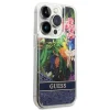 Guess Flower Liquid Glitter tok iPhone 14 Pro Max - kék thumbnail