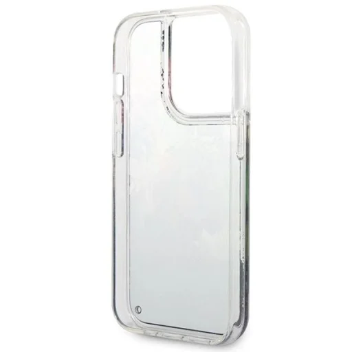 Guess Flower Liquid Glitter tok iPhone 14 Pro Max - kék - 7