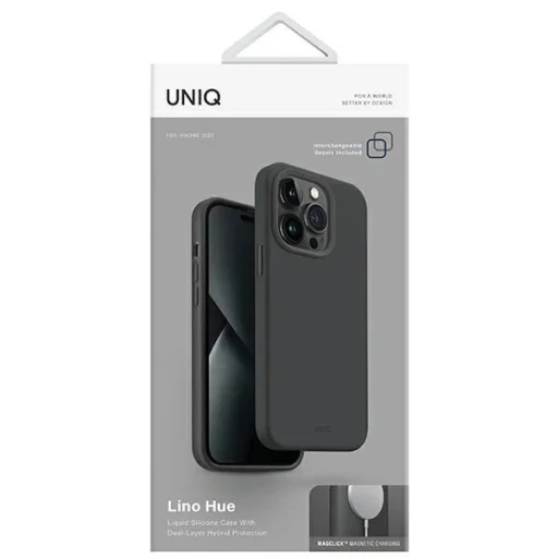 Uniq Lino Hue Magclick Charging tok iPhone 14 Plus - szürke - 7
