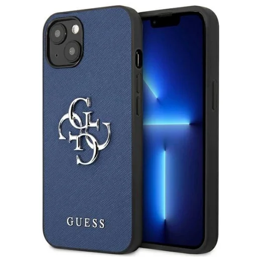 Guess GUHCP13SSA4GSBL iPhone 13 mini 5.4" kék/kék keménytok Saffiano 4G Fém Logó tok - 1