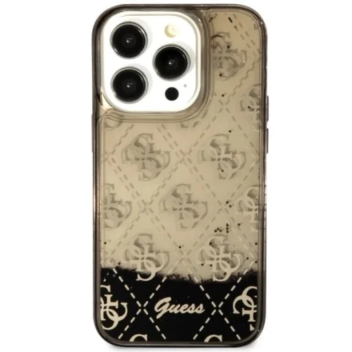 Guess GUHCP14LLC4PSGK iPhone 14 Pro 6.1" fekete/fekete keménytok Liquid Glitter 4G Áttetsző tok - 3
