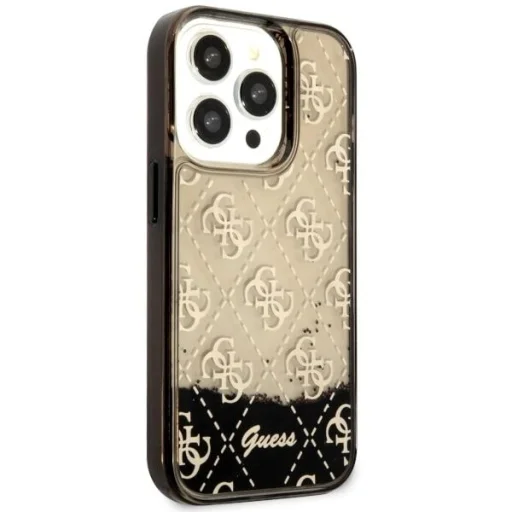Guess GUHCP14LLC4PSGK iPhone 14 Pro 6.1" fekete/fekete keménytok Liquid Glitter 4G Áttetsző tok - 4