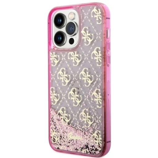 Guess GUHCP14LLC4PSGP iPhone 14 Pro 6.1" pink/pink Liquid Glitter 4G Átlátszó tok - 2