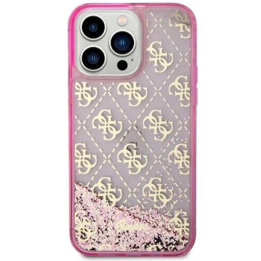 Guess GUHCP14LLC4PSGP iPhone 14 Pro 6.1" pink/pink Liquid Glitter 4G Átlátszó tok - 3