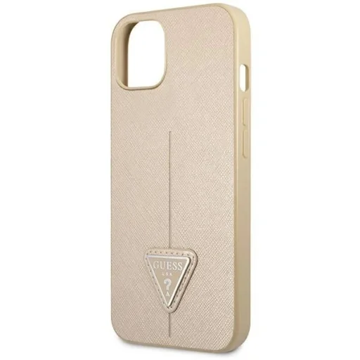Guess GUHCP14SPSATLE iPhone 14 6,1" bézs tok SaffianoTriangle Logo - 6
