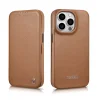 iCarer CE Premium Leather Folio tok iPhone 14 Pro Max Magnetic Flip Leather Folio tok MagSafe Barna (WMI14220716-BN) thumbnail