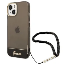 Guess GUHCP14SHGCOHK iPhone 14 6.1 "fekete / fekete keménytok Translucent Pearl Strap
