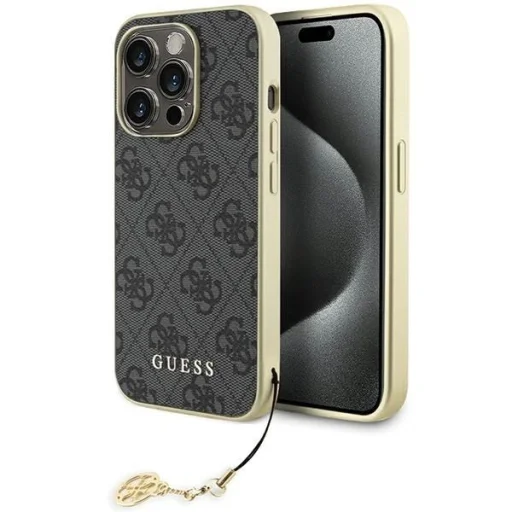 Guess GUHCP15LGF4GGR iPhone 15 Pro 6.1" szürke/szürke tok 4G Charms Collection - 1