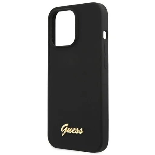 Guess GUHMP13XLSLMGBK iPhone 13 Pro Max 6.7" fekete/fekete tok Silicone Script Arany Logó MagSafe - 6