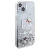 Hello Kitty Liquid Glitter Charms Kitty Head tok iPhone 15-höz - ezüst thumbnail