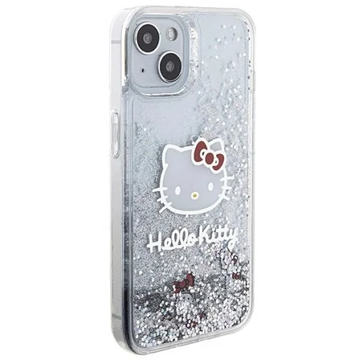 Hello Kitty Liquid Glitter Charms Kitty Head tok iPhone 15-höz - ezüst - 4