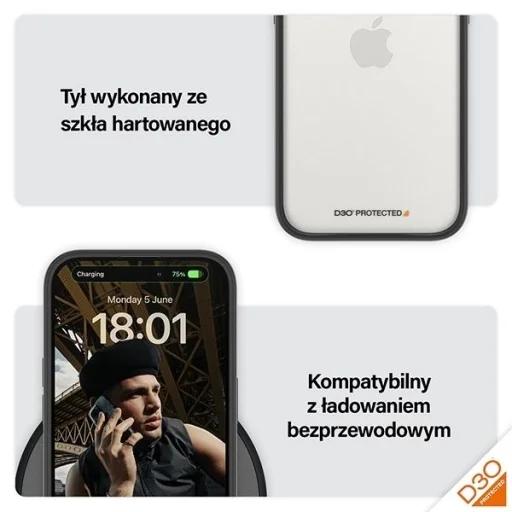 Katonai Minősítésű Tanúsítvánnyal Rendelkező PanzerGlass ClearCase iPhone 15 Pro Tok - Átlátszó és Fekete - 5