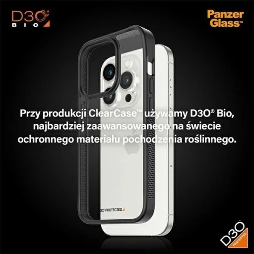 Katonai Minősítésű Tanúsítvánnyal Rendelkező PanzerGlass ClearCase iPhone 15 Pro Tok - Átlátszó és Fekete - 8