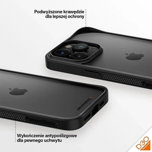 PanzerGlass ClearCase tok iPhone 15 Pro Max készülékhez katonai minősítéssel - Átlátszó és fekete - 4