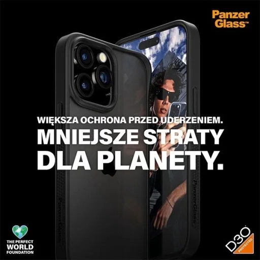 PanzerGlass ClearCase tok iPhone 15 Pro Max készülékhez katonai minősítéssel - Átlátszó és fekete - 6