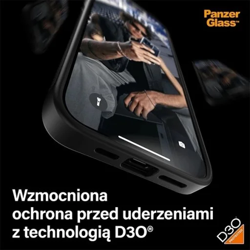 PanzerGlass ClearCase tok iPhone 15 Pro Max készülékhez katonai minősítéssel - Átlátszó és fekete - 7
