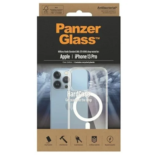 PanzerGlass HardCase MagSafe Antibakteriális Katonai Minősítésű Tok iPhone 13 Pro - Átlátszó - 3