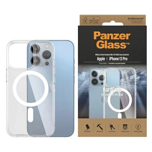PanzerGlass HardCase MagSafe Antibakteriális Katonai Minősítésű Tok iPhone 13 Pro - Átlátszó - 1