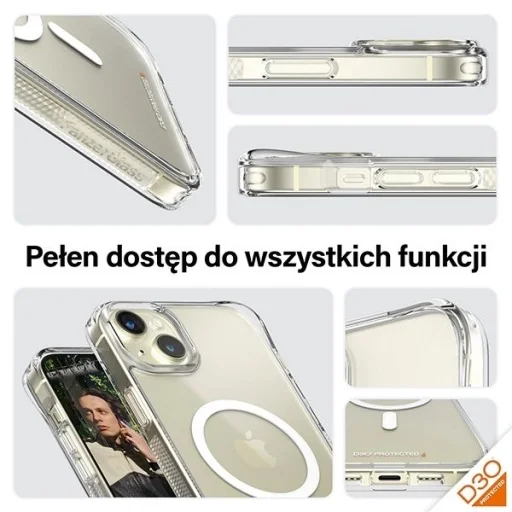 PanzerGlass HardCase MagSafe D3O katonai tanúsítású tok iPhone 15 Plus / 14 Plus - Átlátszó - 3