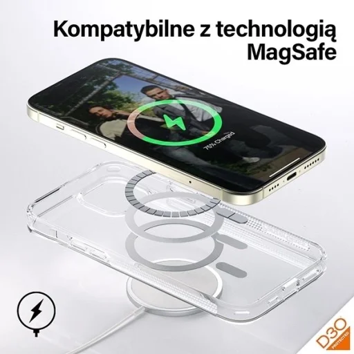 PanzerGlass HardCase MagSafe D3O katonai tanúsítású tok iPhone 15 Plus / 14 Plus - Átlátszó - 4