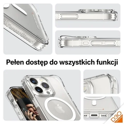 PanzerGlass HardCase MagSafe D3O katonai minősítéssel iPhone 15 Pro-hoz - Átlátszó tok - 3