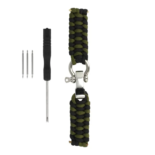 Univerzális nylon hurokszíj 22mm dizájn 1 zöld-fekete - 2