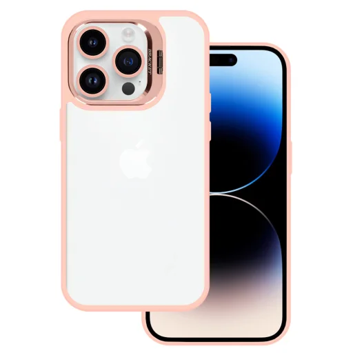Tel Protect Kitámasztós tok + kameraüveg (lencse) iPhone 14 Pro Max-hoz világos rózsaszín - 2