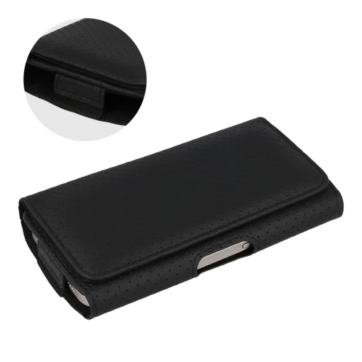 HIT Belt Holster (MÉRET XL) iPhone 15 Pro Max/Samsung A54 5G/A52/S24 Plus/S20 FE tok design 4 fekete (167x83 mm) - 5